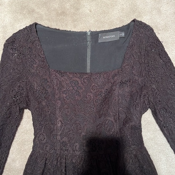 Minkpink Black Lace Square Neck Dress - Picture 2 of 5